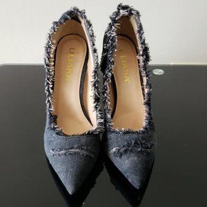 Pump Black Faded Denim